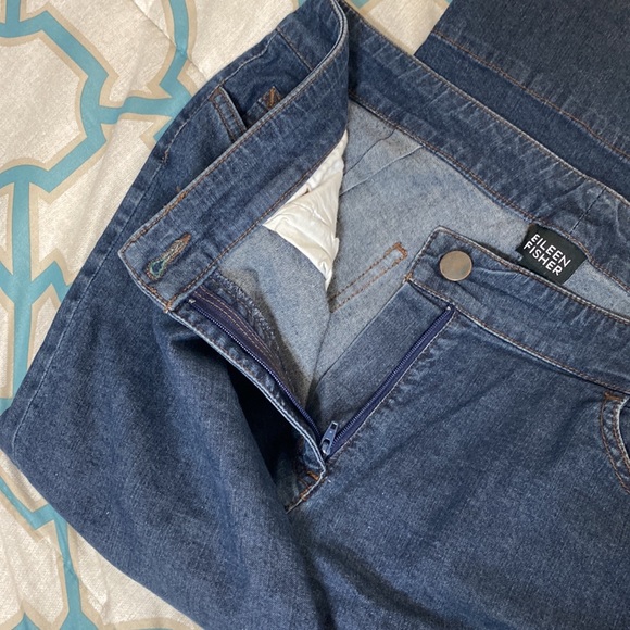 Eileen Fisher Wide Leg Cropped Denim Jeans Size - Picture 6 of 15
